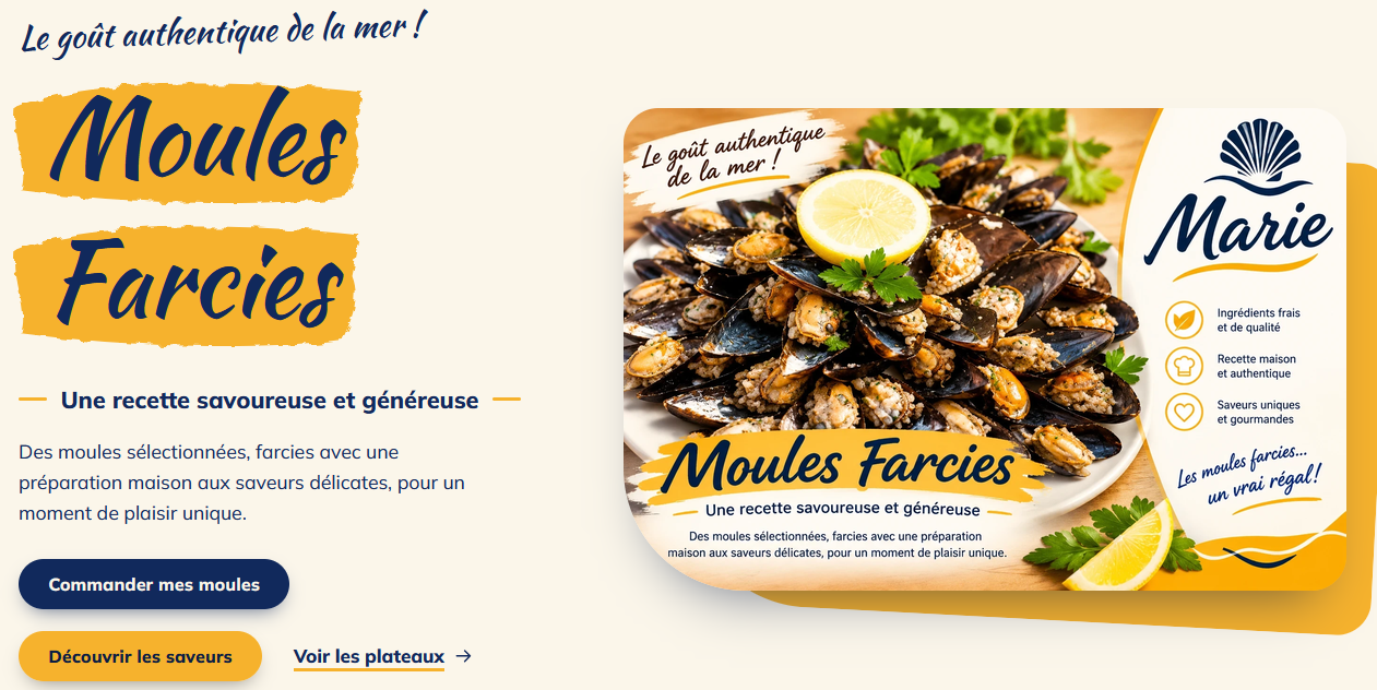 Aperçu du site Moules Farcies